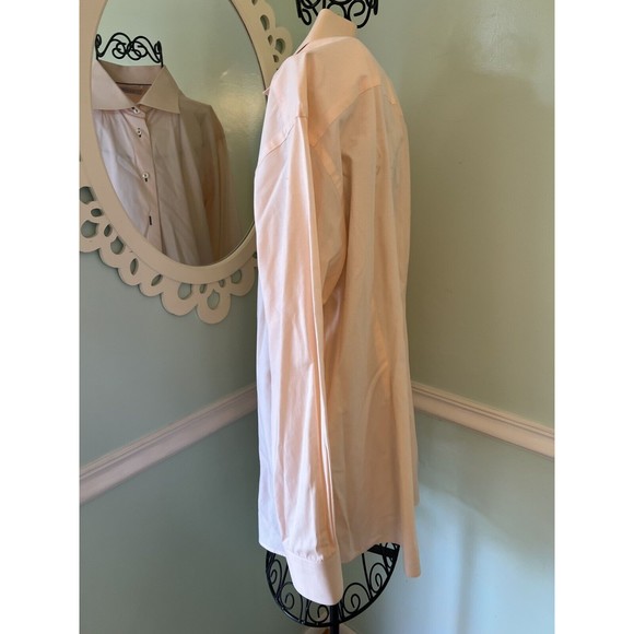 Eton Shirt Long Sleeve Button Front Men's Size 43 17 Contemporary York Peach - Picture 3 of 5